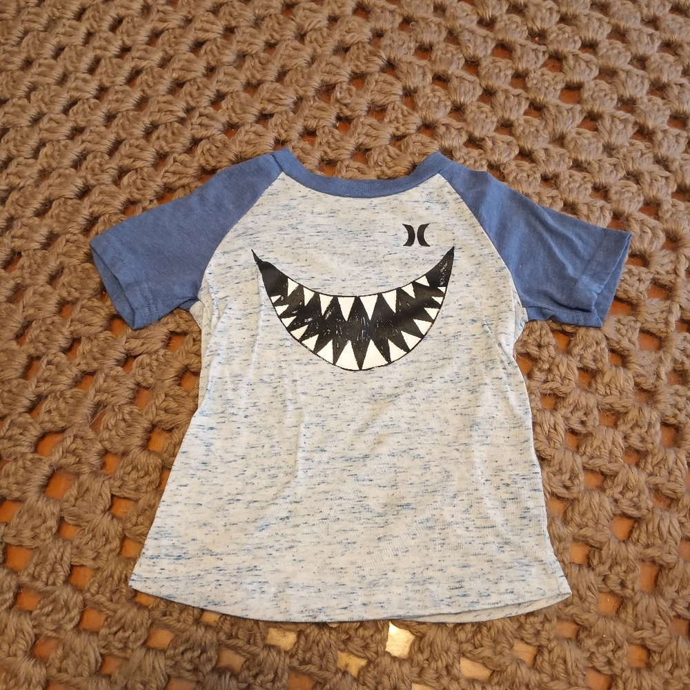 Hurley Kids Blue and Gray Shark Tee